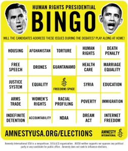 Amnesty International Presidential Bingo